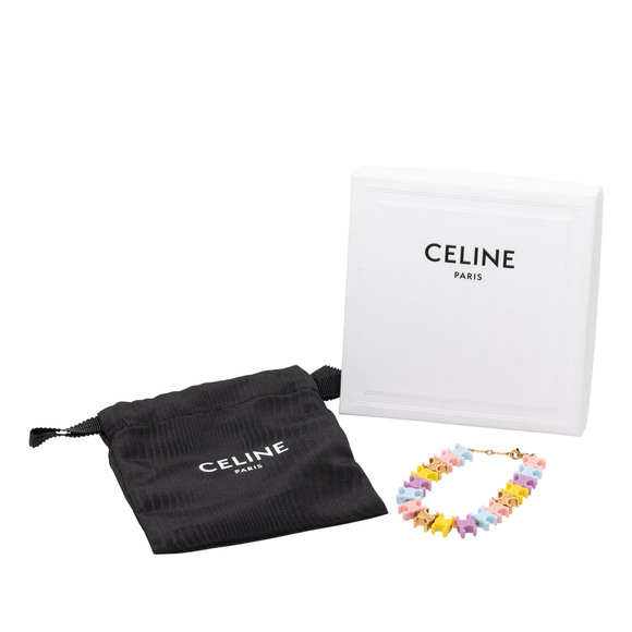 Pre-Loved Celine Multicolor Plexiglass Triomphe Baby Bracelet - Picture 6 of 6